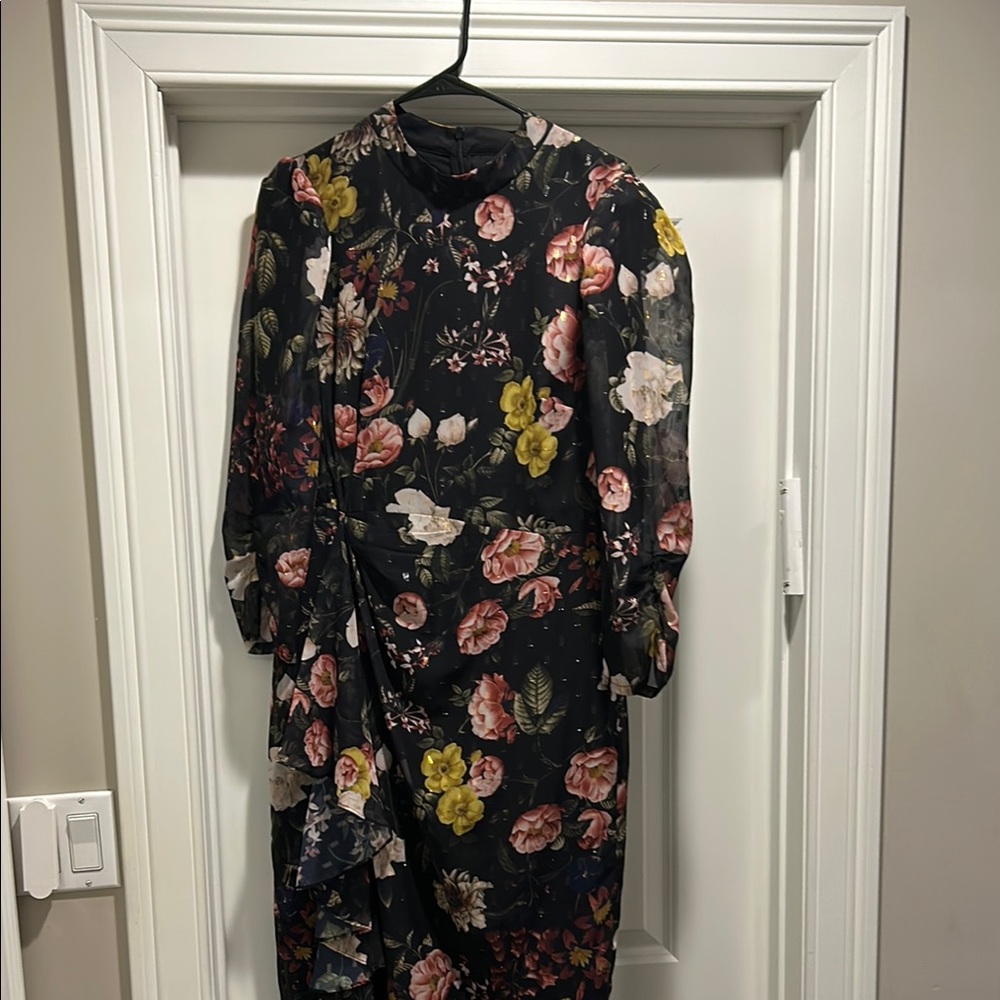 Eliza J Floral Black Dress